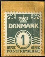 Timbre-monnaie Greif - 1 øre sur carton jaune - Danemark - revers