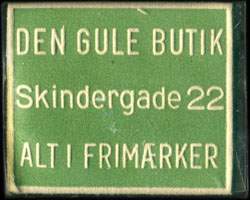 Timbre-monnaie Den gule butik - Skindergade 22 - Alt i frimærker - 1 øre sur fond vert - Danemark