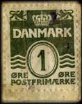Timbre-monnaie Folkebanken - 1 øre sur fond bleu (exemplaire 1) - Danemark - revers
