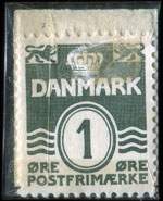 Timbre-monnaie Man kober bedst og billigst hvor den lille Irma Pige bar - 1 øre sur fond bleu - Danemark - revers