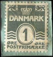 Timbre-monnaie Is- og Konfekture kiosken Frederiksberg Svmmehal - 1 øre sur carton bleu-ple - Danemark - revers