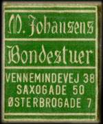 Timbre-monnaie M. Johansens - Bondestuer - 1 øre sur fond vert-clair - Danemark - avers