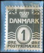 Timbre-monnaie KFUM A/S  - Sperjdernes Depot - Vandkunsten - C. 7616-17 - 1 øre sur carton bleu - Danemark - revers