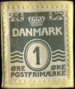Timbre-monnaie KFUM A/S  - Sperjdernes Depot - Vandkunsten - C. 7616-17 - 1 øre sur carton jaune - Danemark - revers