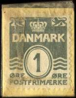 Timbre-monnaie Kiosken - Maagevej 18 - har haben Hverdage - Sndage - Kl 7,30 - 21 - 1 øre sur carton jaune - Danemark - revers