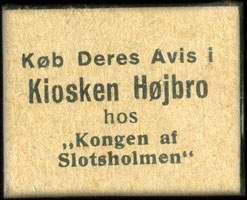 Timbre-monnaie Kb Deres Avis i Kiosken Hjbro hos Kongen af Slotsholmen - Danemark