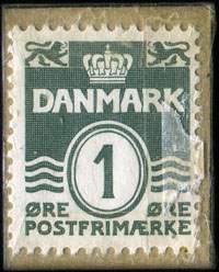 Timbre-monnaie Køb Deres Avis i Kiosken Højbro hos „Kongen af Slotsholmen“ - 1 øre sur carton beige - Danemark - revers