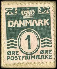 Timbre-monnaie Kbenhavner-Sild rget enkelt vis en gros I. Petersens Rgeri - Flsketorvet 44 - 1 re sur fond rouge - Danemark - revers