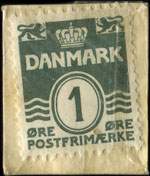 Timbre-monnaie Køb Katalog over Frimrkepenge - 1 øre sur carton blanc - Danemark - revers