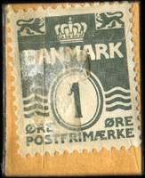 Timbre-monnaie Køb Katalog over Frimrkepenge - 1 øre sur carton jaune-orang - Danemark - revers