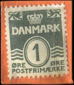Timbre-monnaie Køb Katalog over Frimrkepenge - 1 øre sur carton orange - Danemark - revers