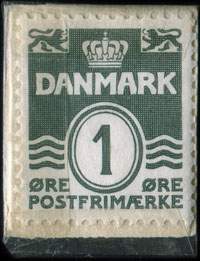 Timbre-monnaie M.H. Krause A/S Tr & Finer - Niels Ebbesensvej 6 - C. 3205 - 1 øre sur carton bleu - Danemark - revers