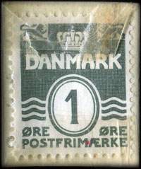 Timbre-monnaie M.H. Krause A/S Tr & Finer - Strandlodsvej 63 - AMG. 9816 - 1 øre sur carton blanc - Danemark - revers