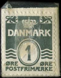 Timbre-monnaie Magnavox radio - 1 øre sur fond bleu - Danemark - revers