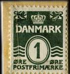 Timbre-monnaie Merkur - 1 øre sur carton - Danemark - revers