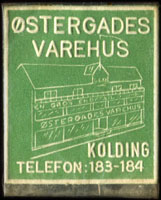 Timbre-monnaie Østergades Varehus - Kolding - Telefon: 183-184 - Danemark