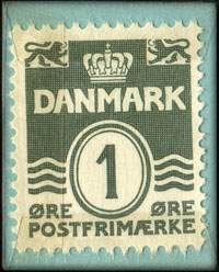 Timbre-monnaie Boger = Papir - E. Ottesen - N. Ebbesens  V. 23 - Eva 965  - 1 øre sur carton bleu - Danemark - revers