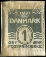 Timbre-monnaie Perssons Clich Anstalt - 1 øre sur carton blanc - texte orange - Danemark - revers