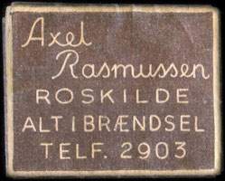 Timbre-monnaie Axel Rasmussen - Roskilde Altibrndsel - Telf. 2903 - 1 re sur fond marron - Danemark