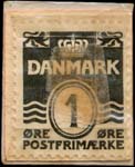 Timbre-monnaie Bagermestrenes Rugbrød - 1 øre sur fond rouge - Danemark - revers