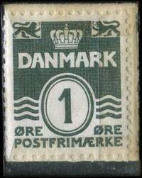 Timbre-monnaie Schulstads - Type 2 - 1 &oslash;re sur fond bleu - Danemark - revers