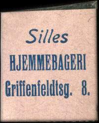 Timbre-monnaie Silles - Hjemmebageri - Griffenfeldtsg.  8. - 1 re sur carton ros - Danemark - avers