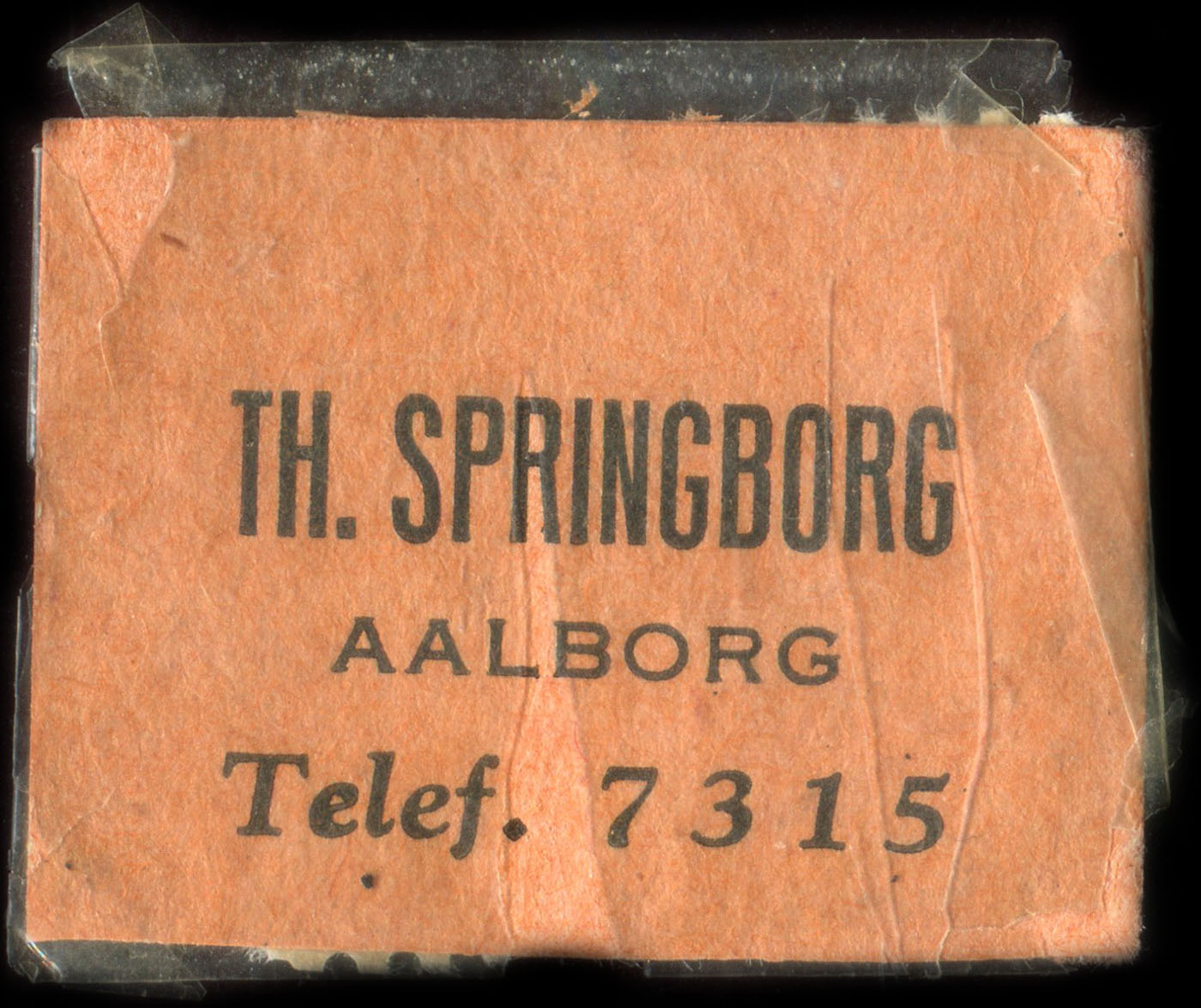 Timbre-monnaie Th. Spingborg - Aalborg - Telef. 7315 - Danemark