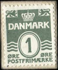 Timbre-monnaie Brilleslangen hedder Thiele - 1 øre sur fond marron - Danemark - revers