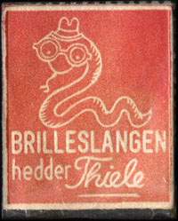 Timbre-monnaie Brilleslangen hedder Thiele - 1 øre sur fond rouge - Danemark - avers