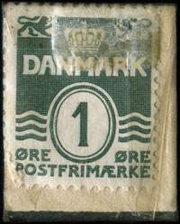 Timbre-monnaie Brilleslangen hedder Thiele - 1 øre sur fond rouge - Danemark - revers