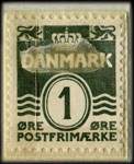 Timbre-monnaie Brilleslangen hedder Thiele - 1 øre sur fond vert - Danemark - revers