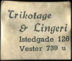 Timbre-monnaie Trikotage & Lingeri - Istaedgade 126 - Vester 739 u - Danemark