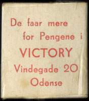 Timbre-monnaie De faar mere for Pengene i Victory - Vindegade 20 - Odense - carton blanc - Danemark