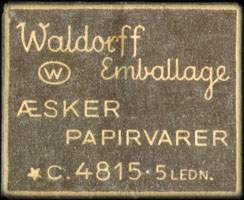 Timbre-monnaie Waldorff Emballage - 1 øre sur fond marron - Danemark - avers